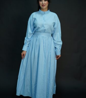 Ensemble Chemise + Jupe Laine Col Mao