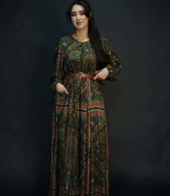 Robe Longue - Chiffon Lurex Cachemire